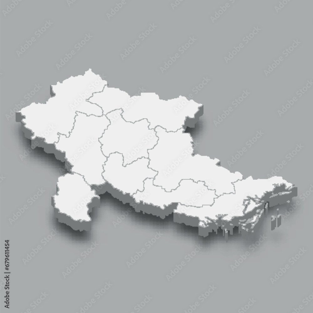 3d isometric map Northeast Region of Vietnam, 3d isometric map Northeast Region of Vietnam,