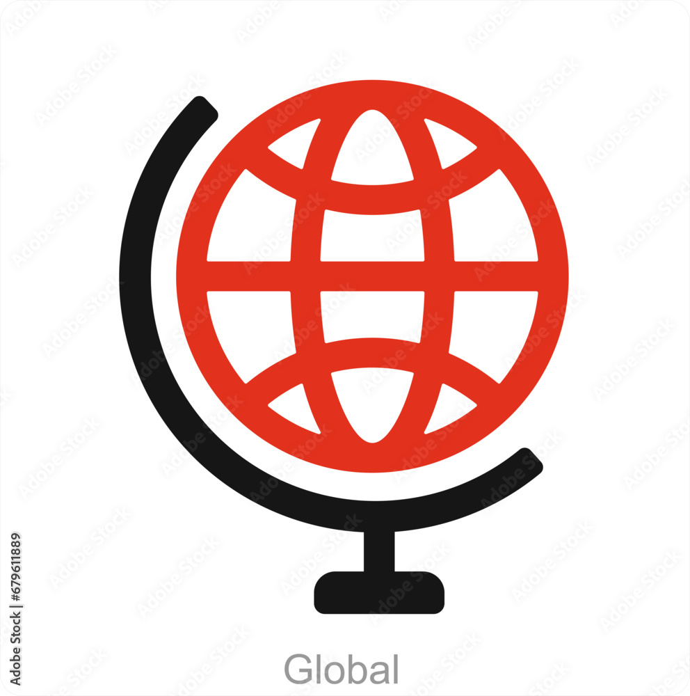 Global and earth icon concept Global and earth icon concept