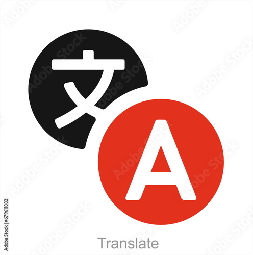 Translate and interpreter icon concept