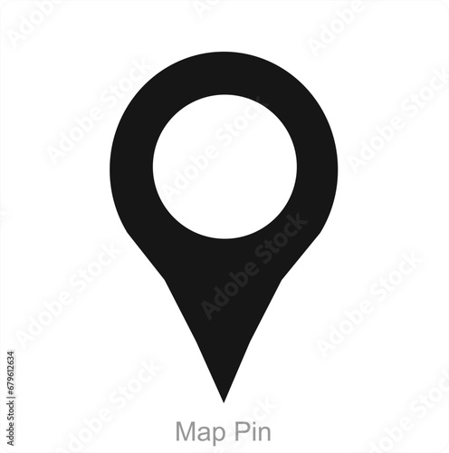 Map Pin and pin icon concept