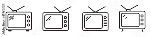 TV vector icons set. Television icon