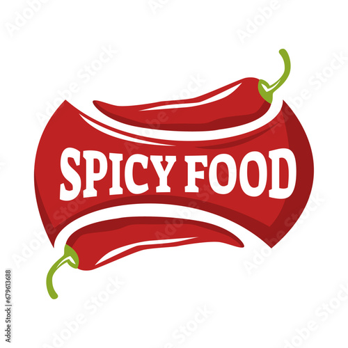 red chili logo vector, cafe and restaurant logo in white background