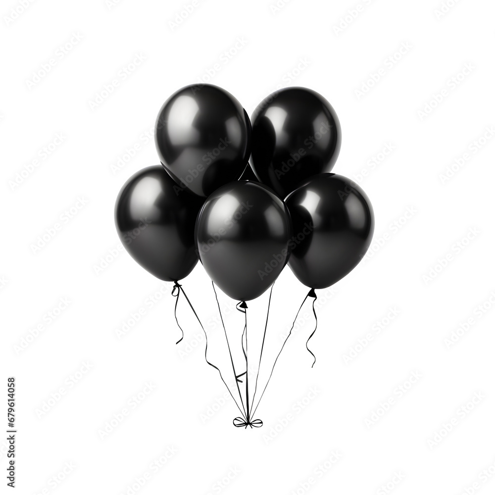 Black Balloons on Transparent Background Black Balloons on Transparent Background