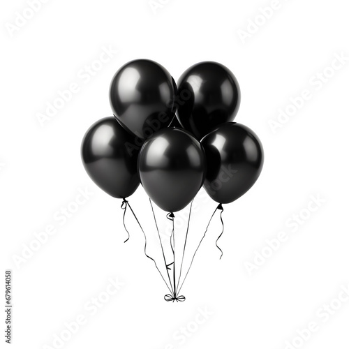 Black Balloons on Transparent Background