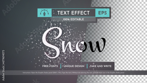 Snow Winter - Editable Text Effect, Font Style