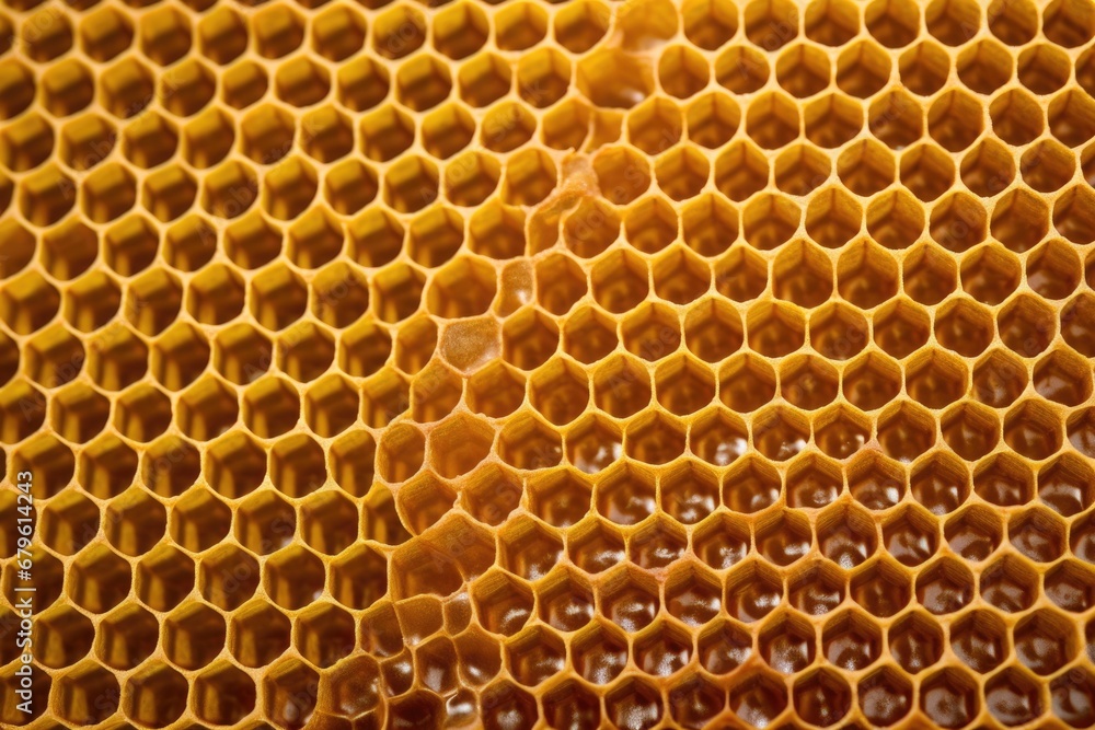 detailed texture of a raw honey-filled comb