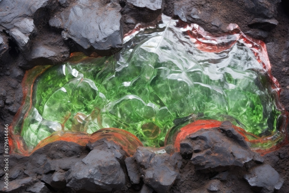lava solidifying with a glass-like appearance tachylite lava solidifying with a glass-like appearance tachylite