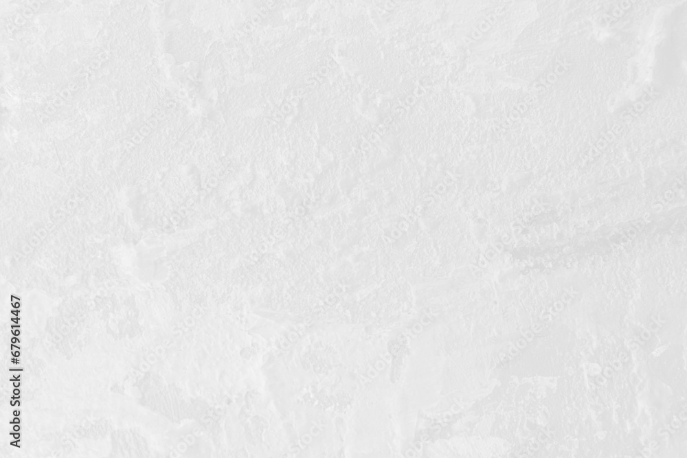 White rough texture with white painting brushstrokes. Light gray paint textures for Christmas banner background with snow effects. White color for cosmetic label backdrop.