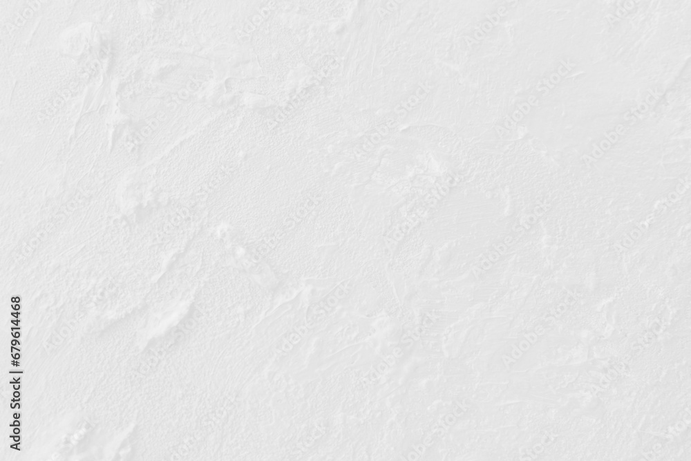 White rough texture with white painting brushstrokes. Light gray paint textures for Christmas banner background with snow effects. White color for cosmetic label backdrop. - obrazy, fototapety, plakaty 