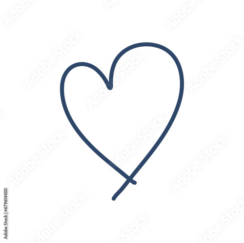 outline hand drawn heart icon. Illustration for your graphic design.