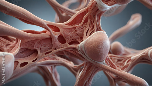Futuristic muscle reticular tissues photo