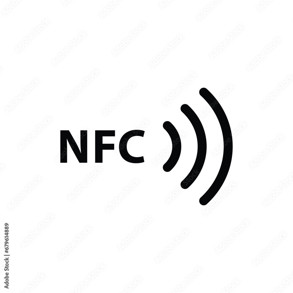 nfc icon vector wireless pay payment - obrazy, fototapety, plakaty 