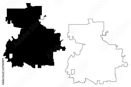 Wichita Falls City, Texas (United States cities, United States of America, us, usa city) map vector illustration, scribble sketch City of Wichita Falls map