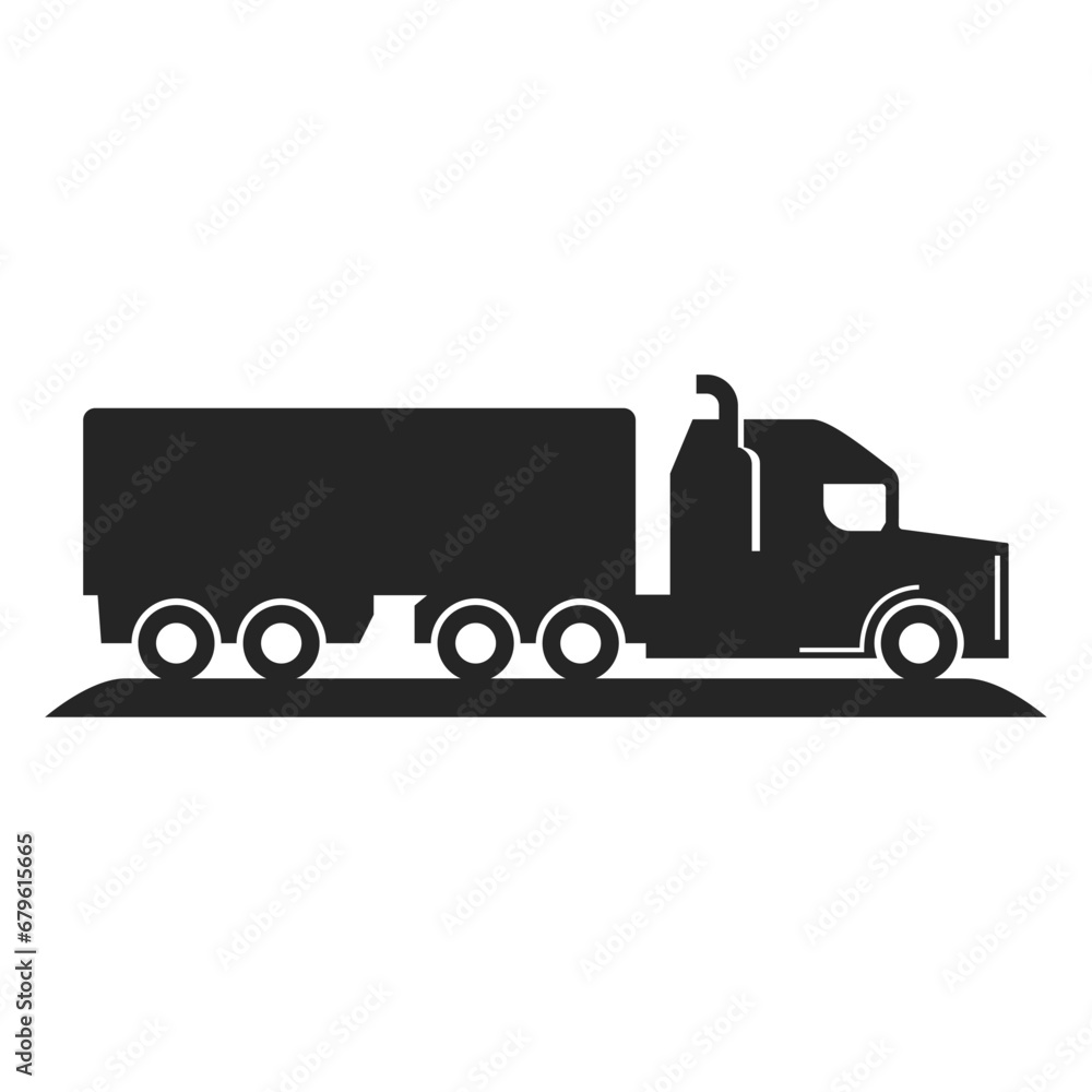 Truck silhouette abstract logo template vector. Logistic delivery, express fast shipping logo design template