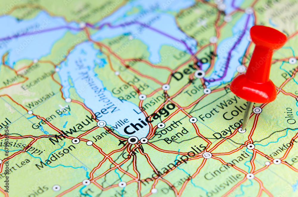 Dayton, Ohio pin on map Dayton, Ohio pin on map