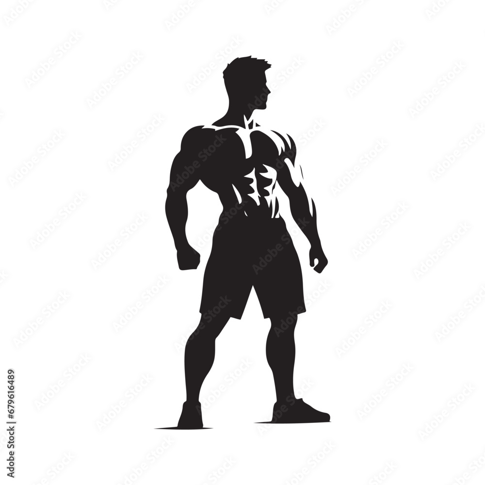 Gym Gladiator in Action - A Striking Silhouette Capturing the Warrior Spirit and Vigorous Action of a Fitness Enthusiast.
