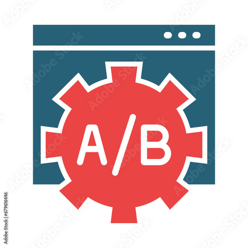 Ab Testing Glyph Two Color Icon Design