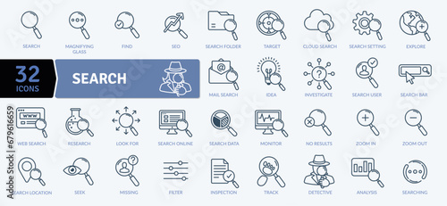 Search Icons Pack. To look somewhere carefully in order to find something