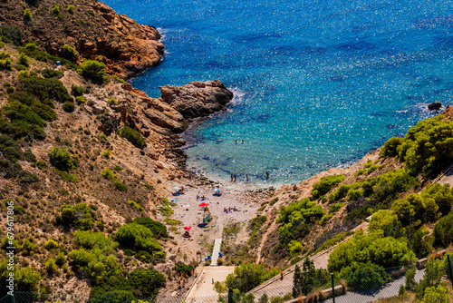  landscape on the Spanish coast near the city of Benidorm on a summer day