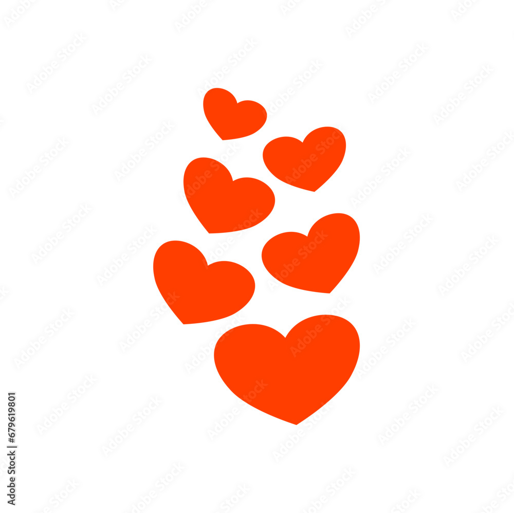 Red hearts icon. Vector illustration
