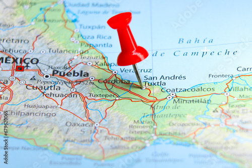 San Andrés Tuxtla, Mexico pin on map