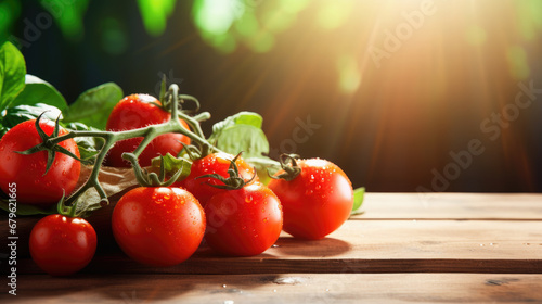 closeup of tomatoes on table