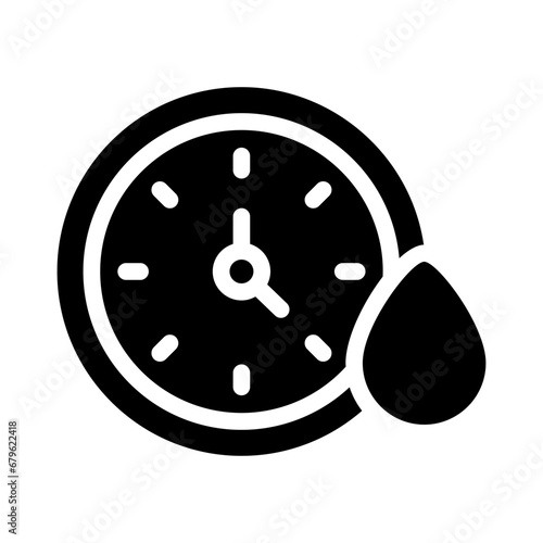 clock time with water glyph icon