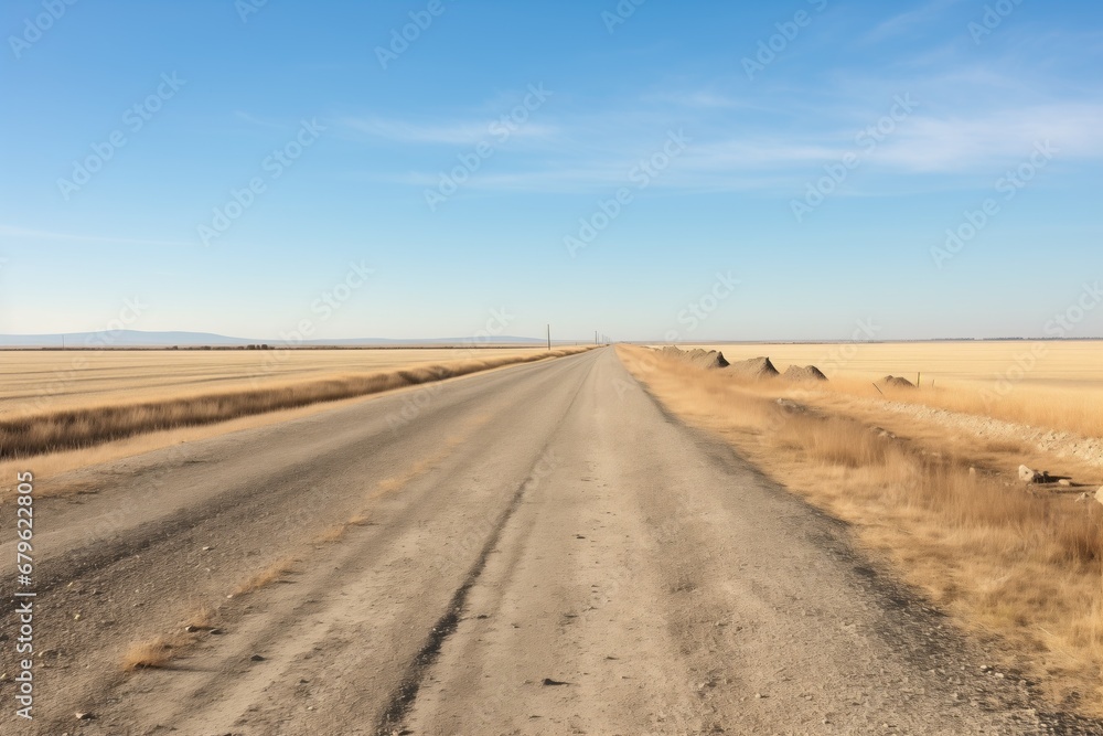 a deserted gravel cycling trail stretching into the distance