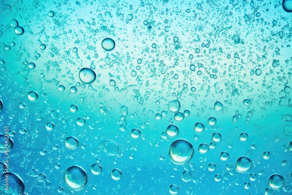 bubbles on blue-tinted glass cleaner