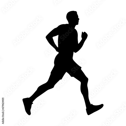 A running man runner vector silhouette