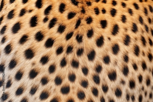 dense spots pattern on cheetahs back, shot in close-up