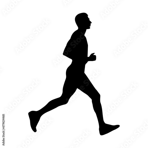 A running man runner vector silhouette