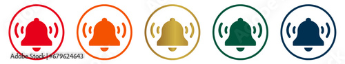 Set of bell alert icon/ Alarm ringing and reminder symbol 