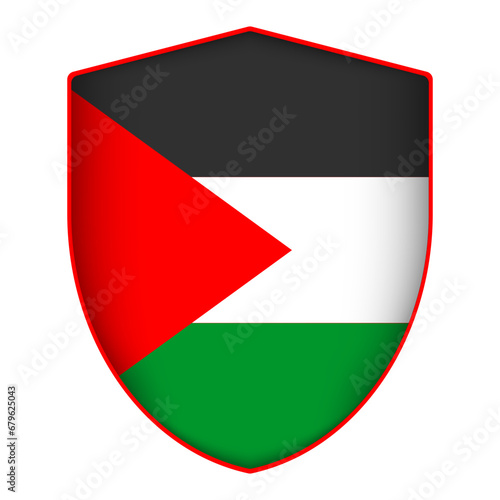 Free Download Palestine flag in shield shape. Vector illustration. - GFXLoad