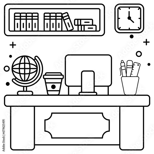 Perfect design icon of workstation 

