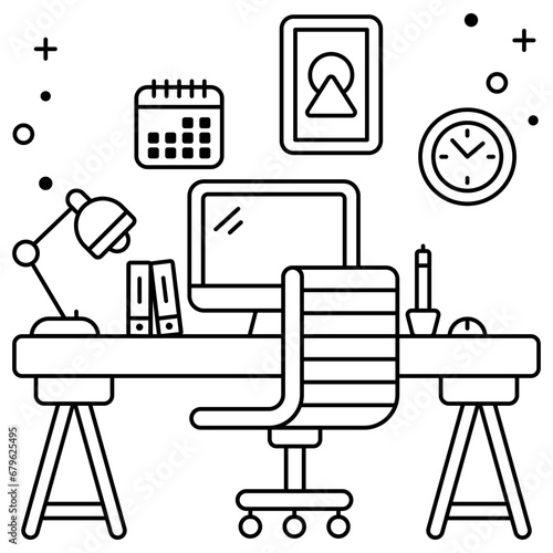 A unique design icon of workspace 

