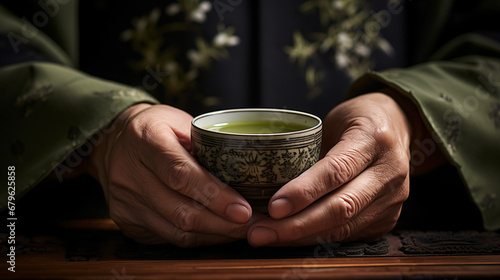 Hands of the master of the tea ceremony. © UsamaR