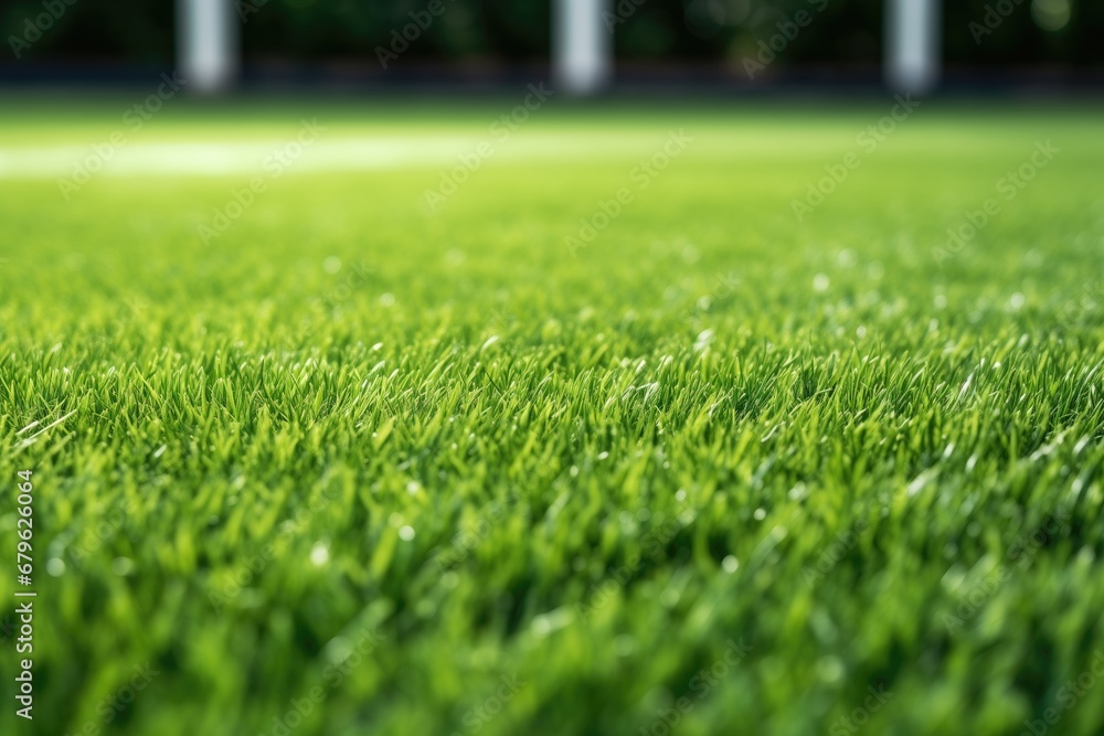 detail of artificial turf on soccer field