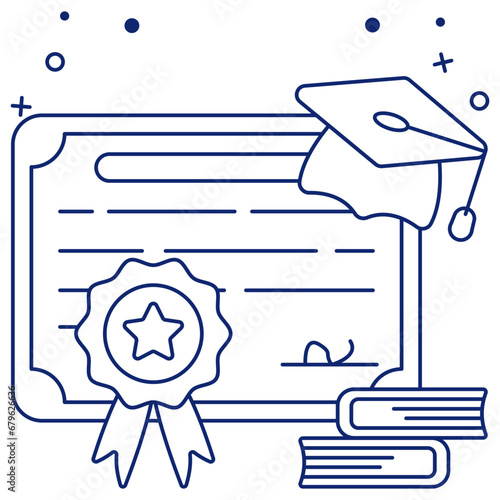 A unique design icon of degree

