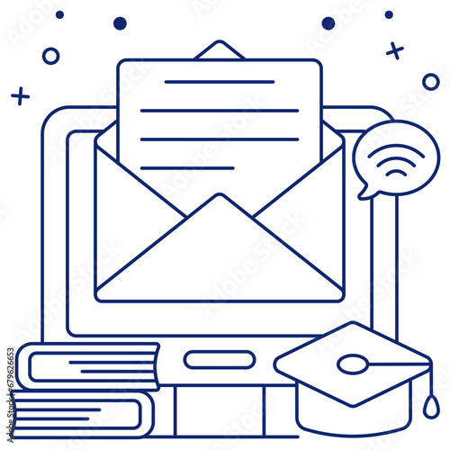 Editable design icon of educational mail

