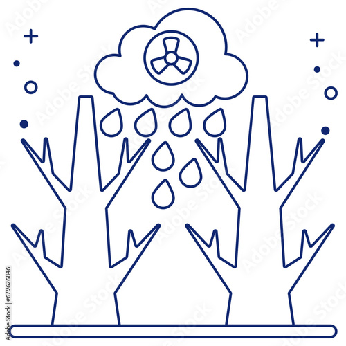 Unique design icon of acidic rain

