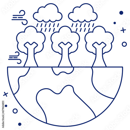Forest rainfall icon in perfect design

