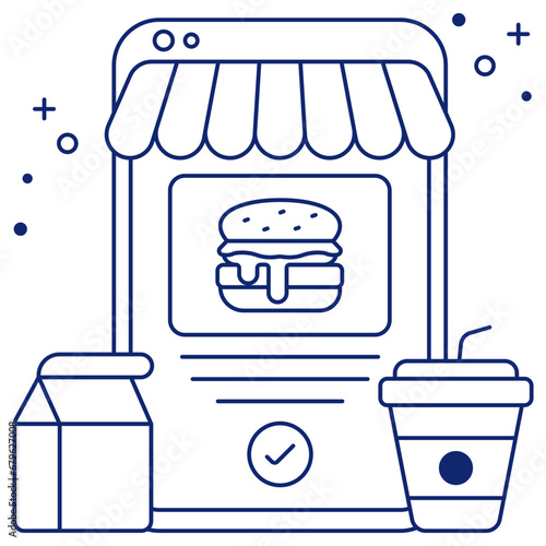 Modem design icon of mobile burger order 


