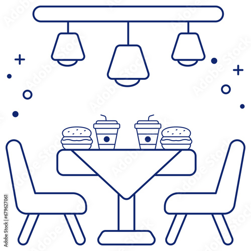 Trendy vector design of restaurant table

