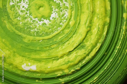 extreme close-up of split green paint on pottery © Alfazet Chronicles