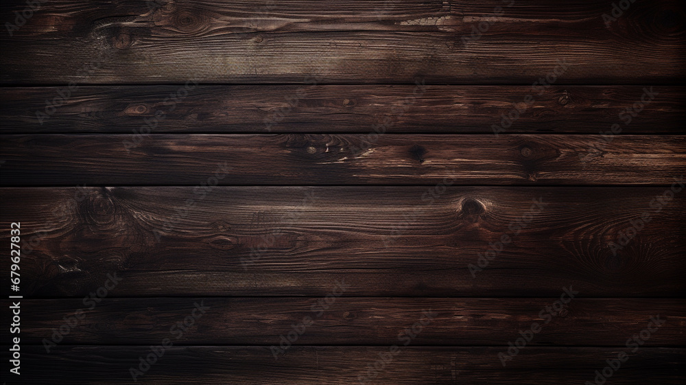 Naklejka premium Dark wooden texture and background.