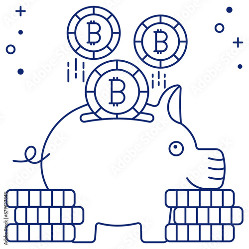 Btc with penny showcasing bitcoin savings icon

