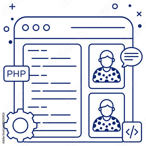 Perfect design icon of php coding

