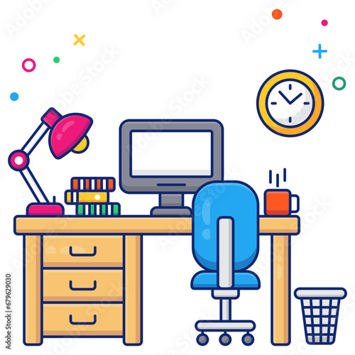 An icon design of workplace 

