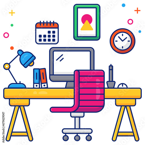 A unique design icon of workspace 

